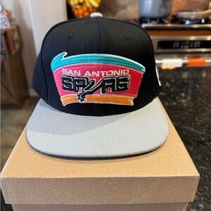 Mitchell & Ness Black and Gray San Antonio Spurs Hat
